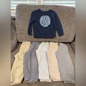 Boys 24M Outfit Bundle – Sweatshirt + 5 Pants (6 pcs)